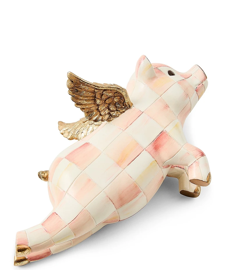 MacKenzie-Childs Flying Pig Pot Climber Decorative Figurine