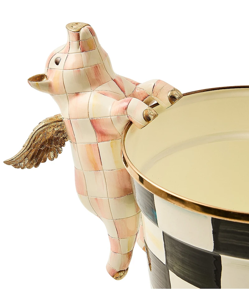 MacKenzie-Childs Flying Pig Pot Climber Decorative Figurine