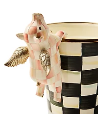 MacKenzie-Childs Flying Pig Pot Climber Decorative Figurine