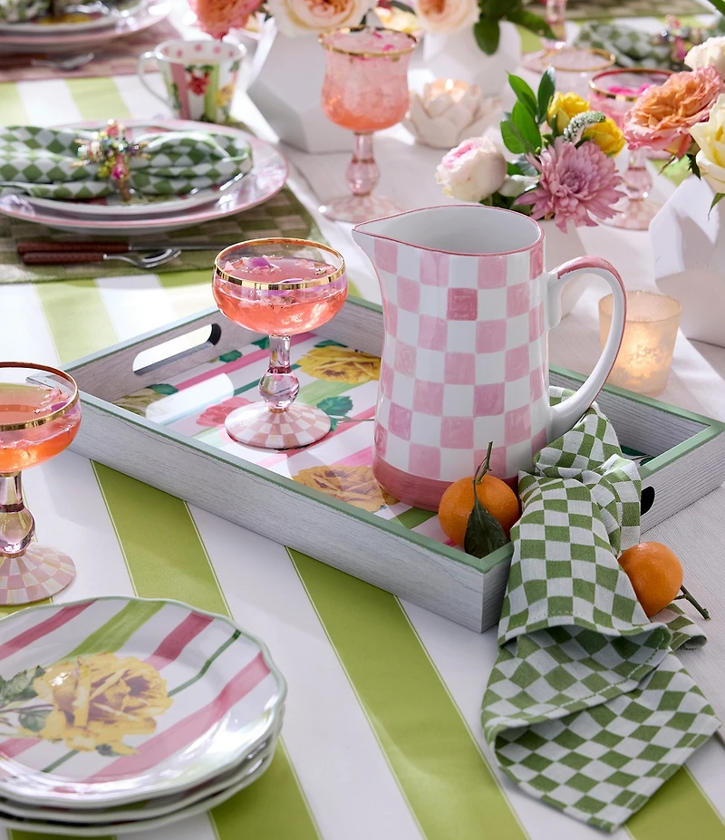 MacKenzie-Childs Garden Gala Wood Serving Tray with Handles
