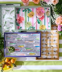 MacKenzie-Childs Garden Gala Wood Serving Tray with Handles