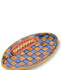 MacKenzie-Childs Ginger Check® Football Platter