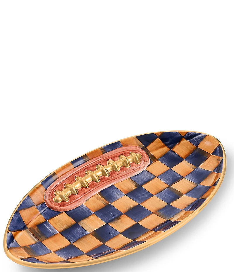 MacKenzie-Childs Ginger Check® Football Platter