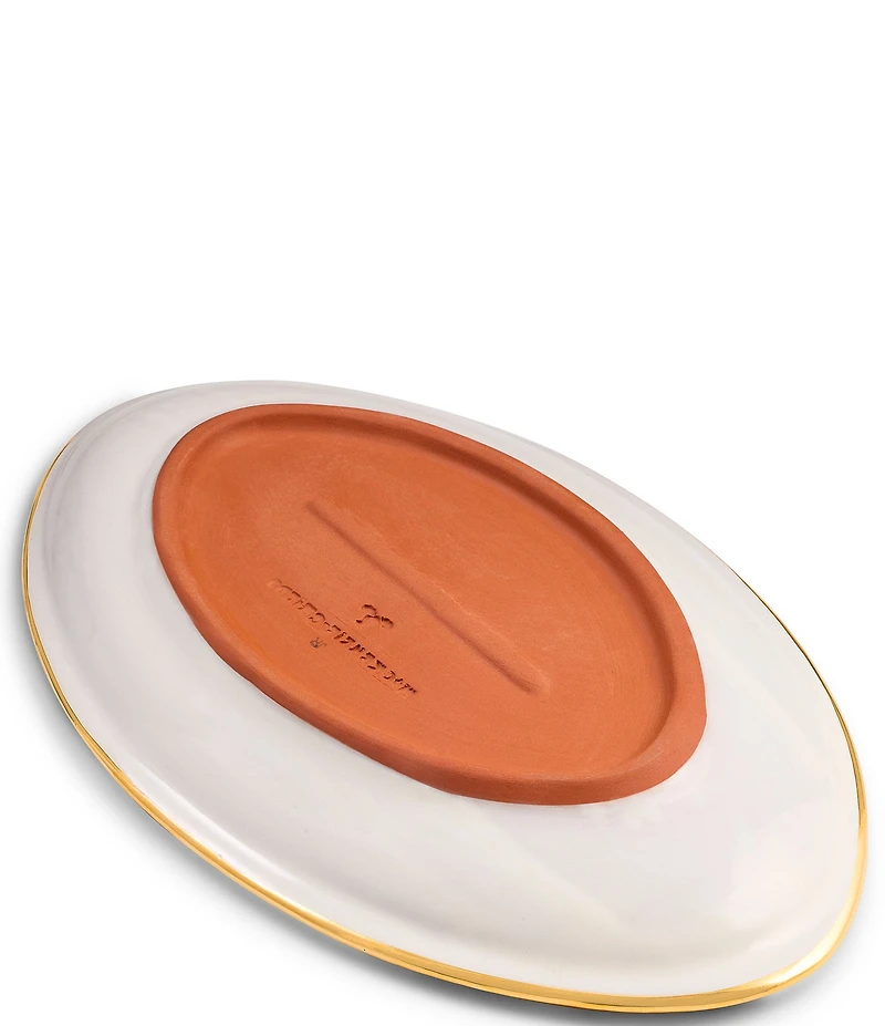 MacKenzie-Childs Ginger Check® Football Platter