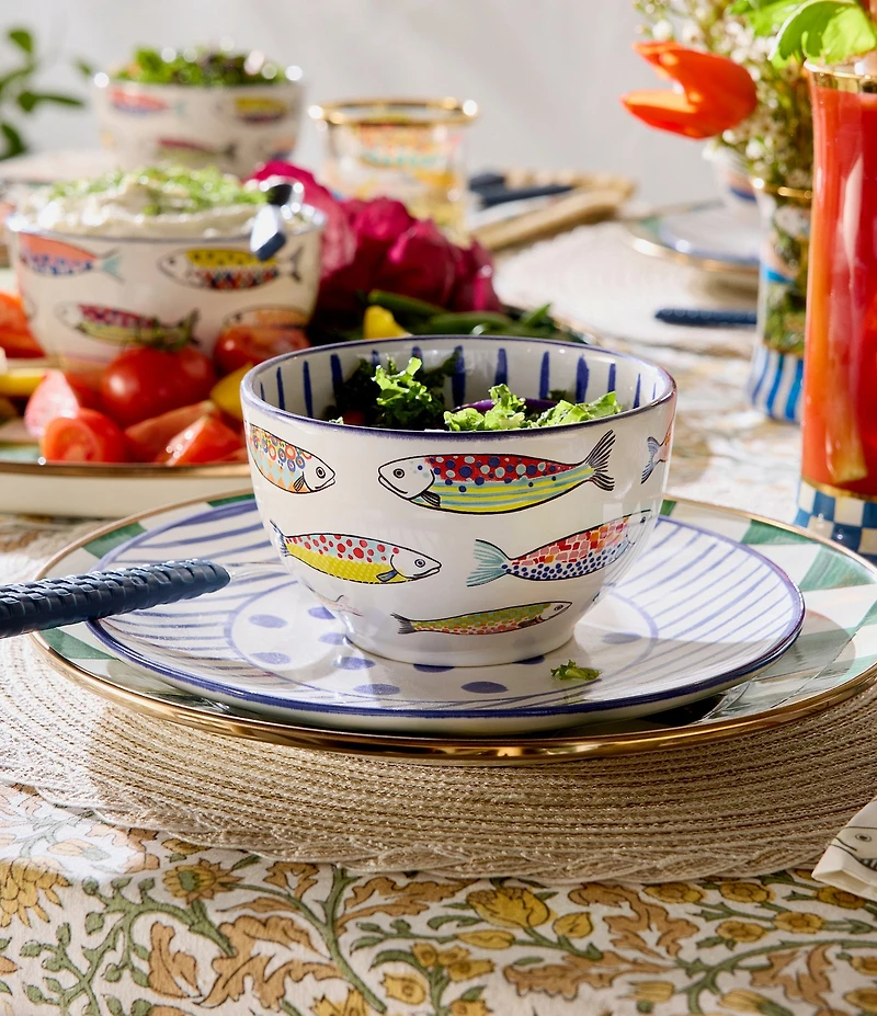 MacKenzie-Childs Go Fish Serving Bowl