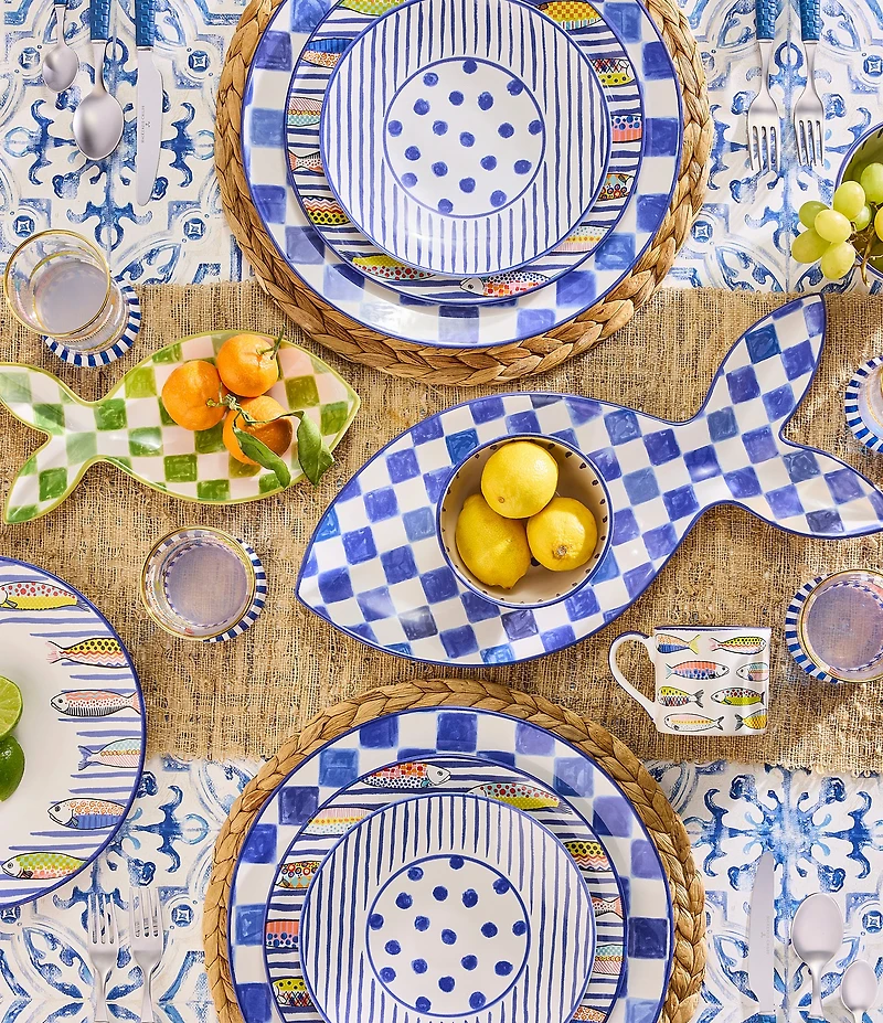 MacKenzie-Childs Go Fish Serving Platters, Set of 2