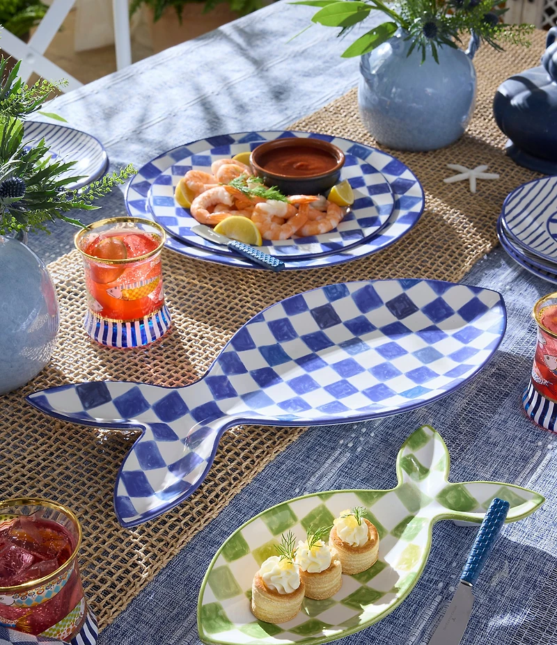 MacKenzie-Childs Go Fish Serving Platters, Set of 2