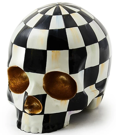 MacKenzie-Childs Halloween Collection Check Skull Decor