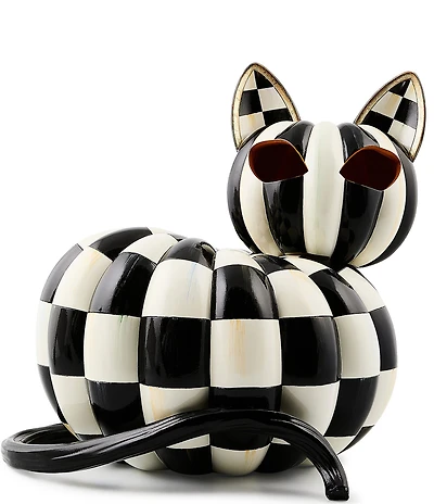 MacKenzie-Childs Halloween Collection Courtly Check Illuminated Cat Figurine