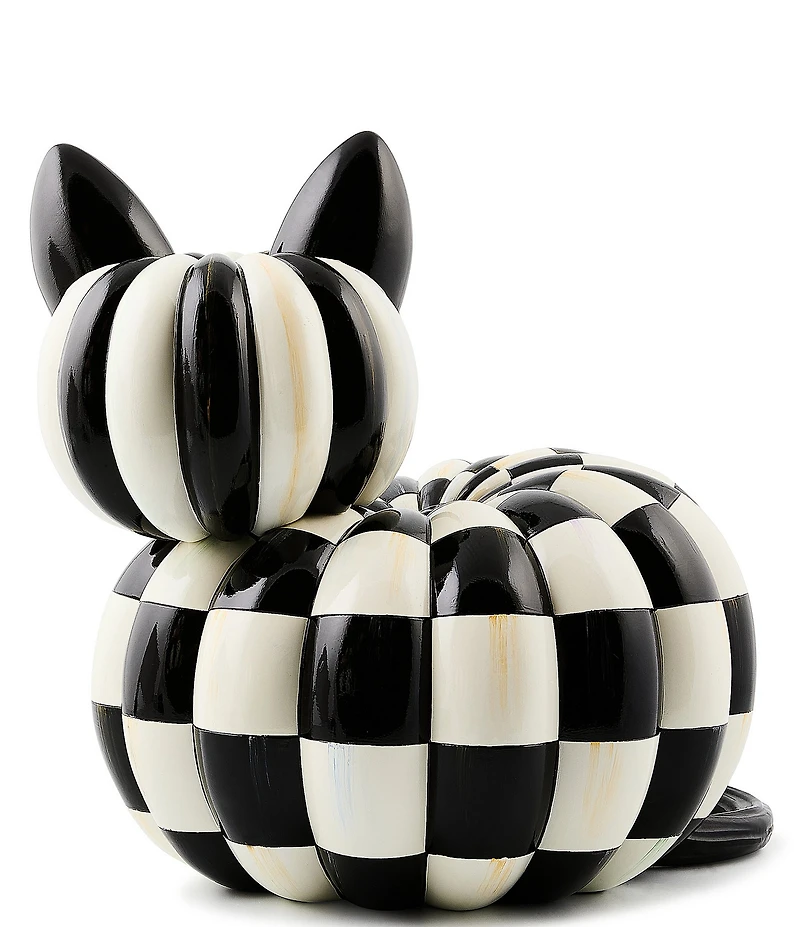 MacKenzie-Childs Halloween Collection Courtly Check Illuminated Cat Figurine