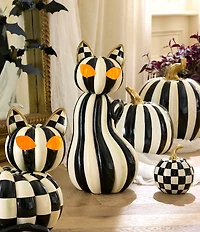 MacKenzie-Childs Halloween Collection Courtly Check Illuminated Cat Figurine