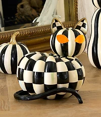 MacKenzie-Childs Halloween Collection Courtly Check Illuminated Cat Figurine