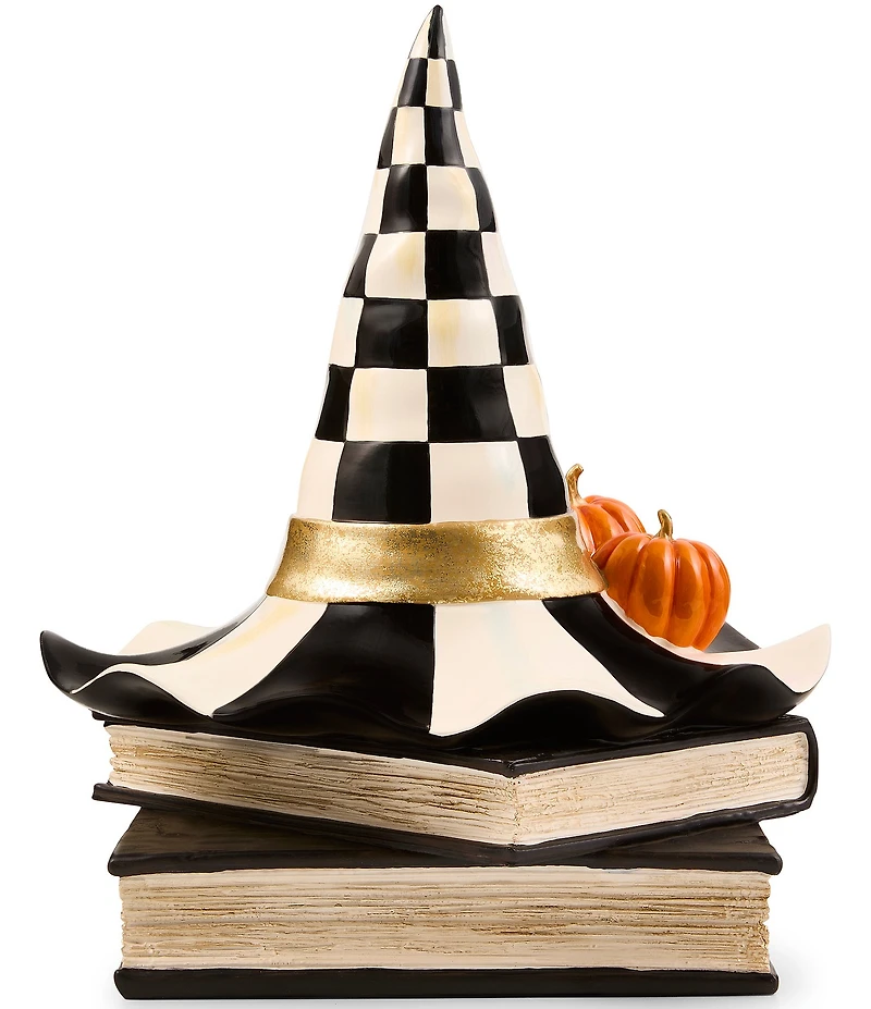 MacKenzie-Childs Halloween Collection Courtly Check® Witch Hat On Books Decor