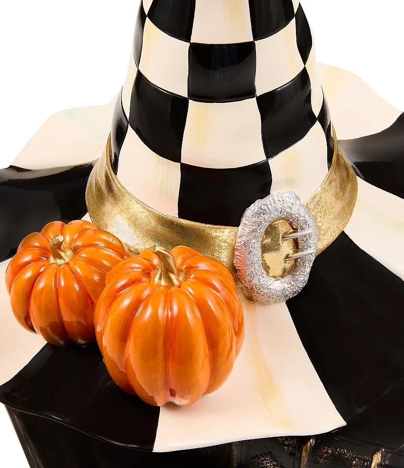 MacKenzie-Childs Halloween Collection Courtly Check® Witch Hat On Books Decor