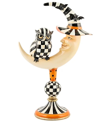 MacKenzie-Childs Halloween Collection Courtly Owl On Moon Figurine