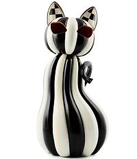 MacKenzie-Childs Halloween Collection Courtly Stripe Illuminated Cat Figurine