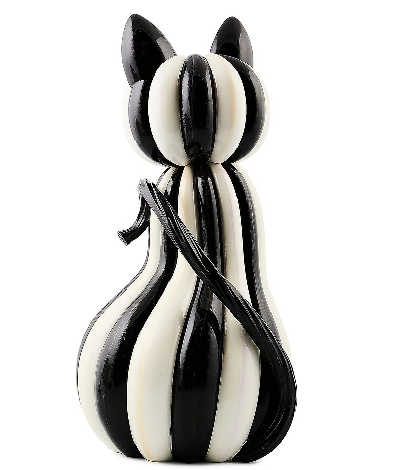 MacKenzie-Childs Halloween Collection Courtly Stripe Illuminated Cat Figurine