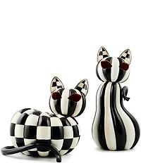 MacKenzie-Childs Halloween Collection Courtly Stripe Illuminated Cat Figurine