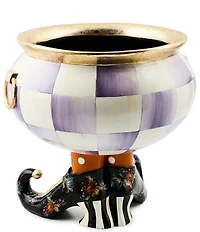 MacKenzie-Childs Halloween Collection Fergal Violet Check Cauldron Bowl Decor