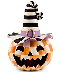 MacKenzie-Childs Happy Jack Illuminated Check Pumpkin Figurine