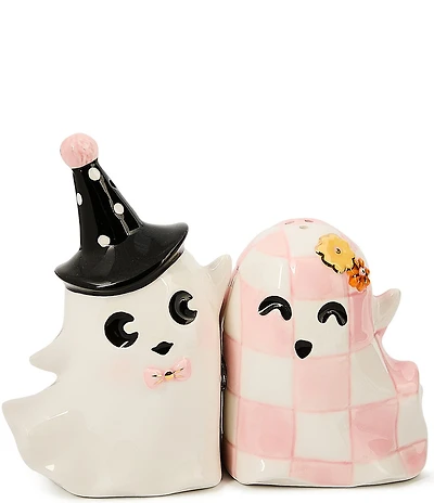 MacKenzie-Childs Halloween Collection Hocus Pocus Ghost Salt & Pepper Shaker Set