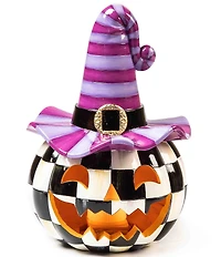 MacKenzie-Childs Illuminated Check Happy Jack Purple Hat Pumpkin