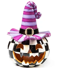 MacKenzie-Childs Illuminated Check Happy Jack Purple Hat Pumpkin