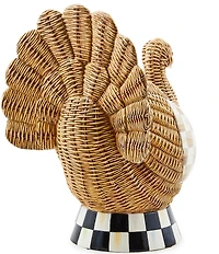 MacKenzie-Childs Harvest Collection Autumnology Check Basketweave Turkey Figurine
