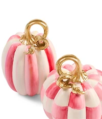 MacKenzie-Childs Harvest Collection Check® And Stripe Mini Pumpkins, Set Of 2