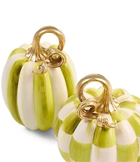 MacKenzie-Childs Harvest Collection Check® And Stripe Mini Pumpkins, Set Of 2