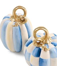 MacKenzie-Childs Harvest Collection Check® And Stripe Mini Pumpkins, Set Of 2