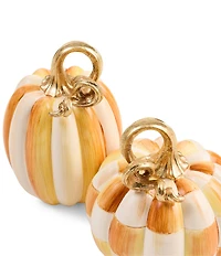 MacKenzie-Childs Harvest Collection Check® And Stripe Mini Pumpkins, Set Of 2