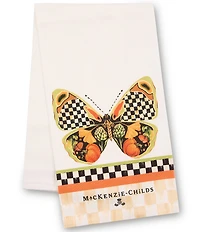 MacKenzie-Childs Harvest Collection Check Monarch Butterfly Dish Towel