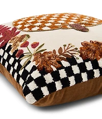 MacKenzie-Childs Harvest Collection Check Pumpkin Throw Pillow