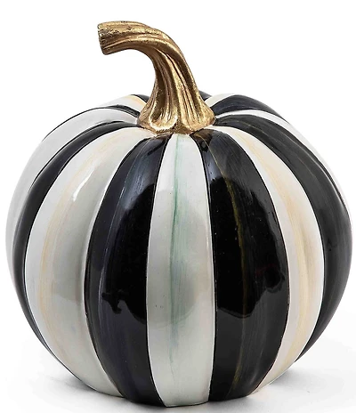 MacKenzie-Childs Harvest Collection Courtly Stripe Small Glossy Finish Pumpkin