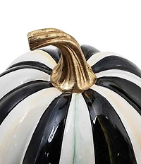 MacKenzie-Childs Harvest Collection Courtly Stripe Small Glossy Finish Pumpkin