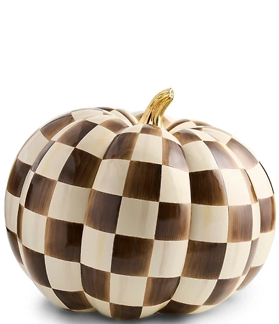 MacKenzie-Childs Harvest Check Jumbo Pumpkin