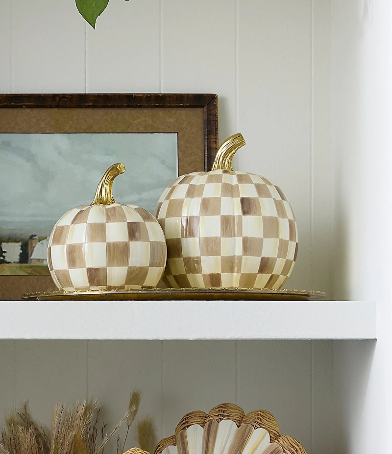 MacKenzie-Childs Harvest Collection Small Check® Pumpkin
