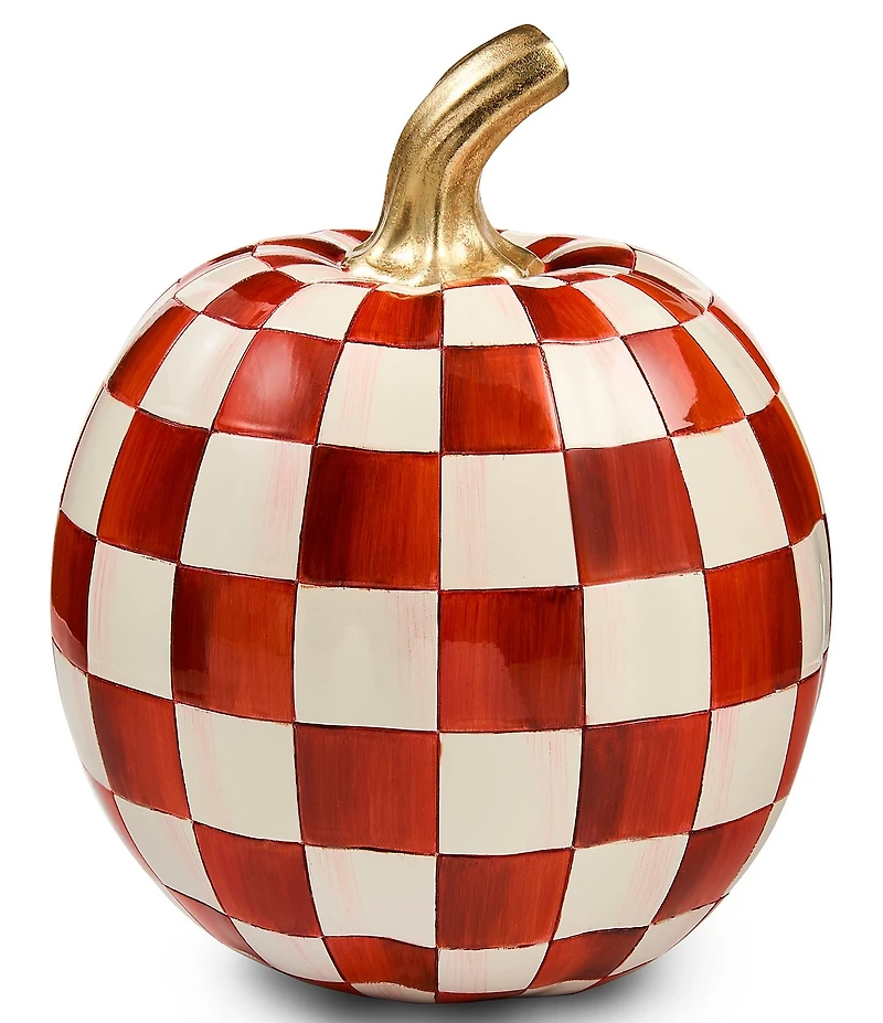 MacKenzie-Childs Harvest Collection Small Check® Pumpkin