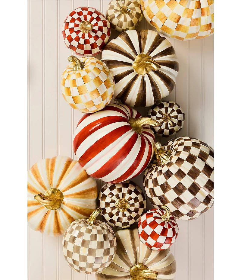 MacKenzie-Childs Harvest Collection Small Check® Pumpkin