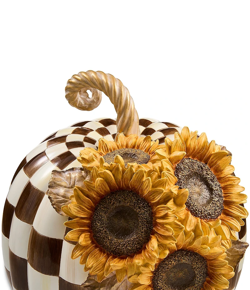 MacKenzie-Childs Harvest Glow Check Sunflower Pumpkin