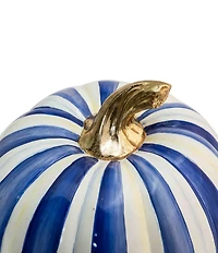 MacKenzie-Childs Harvest Medium Stripe Glossy Pumpkin Decor