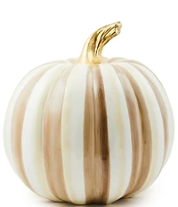 MacKenzie-Childs Harvest Medium Stripe Glossy Pumpkin Decor