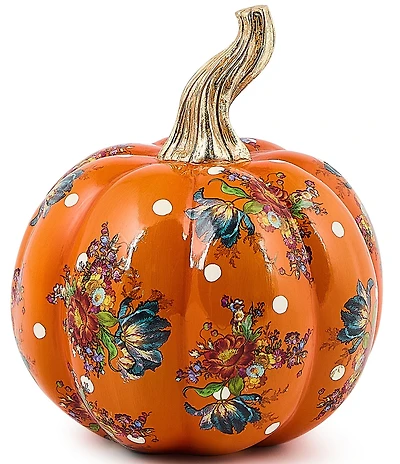 MacKenzie-Childs Harvest Orange Flower Market Mini Pumpkin Decor