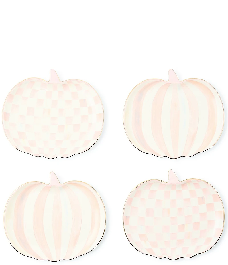 MacKenzie-Childs Harvest Pumpkin Assorted Dessert Plates, Set of 4