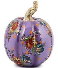 MacKenzie-Childs Harvest Violet Flower Market Medium Pumpkin Decor