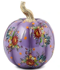 MacKenzie-Childs Harvest Violet Flower Market Medium Pumpkin Decor