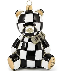 MacKenzie-Childs Holiday Collection 2025 Dated Courtly Check Bear Glass Ornament