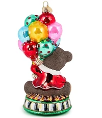 MacKenzie-Childs Holiday Collection Baby's 1st Balloon Bear Glass Ornament
