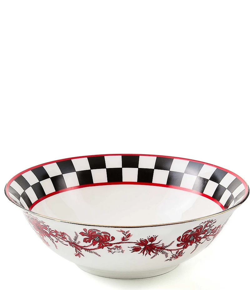 MacKenzie-Childs Holiday Collection Cardinal Toile Bowl